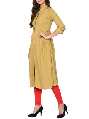 A-Line Front Slit solid Kurta - 15727421 - Standard Image - 2
