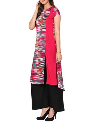 A-line printed Double slit kurta - 15727429 - Standard Image - 2