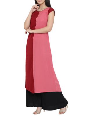 A-line color block kurta - 15727452 - Standard Image - 2