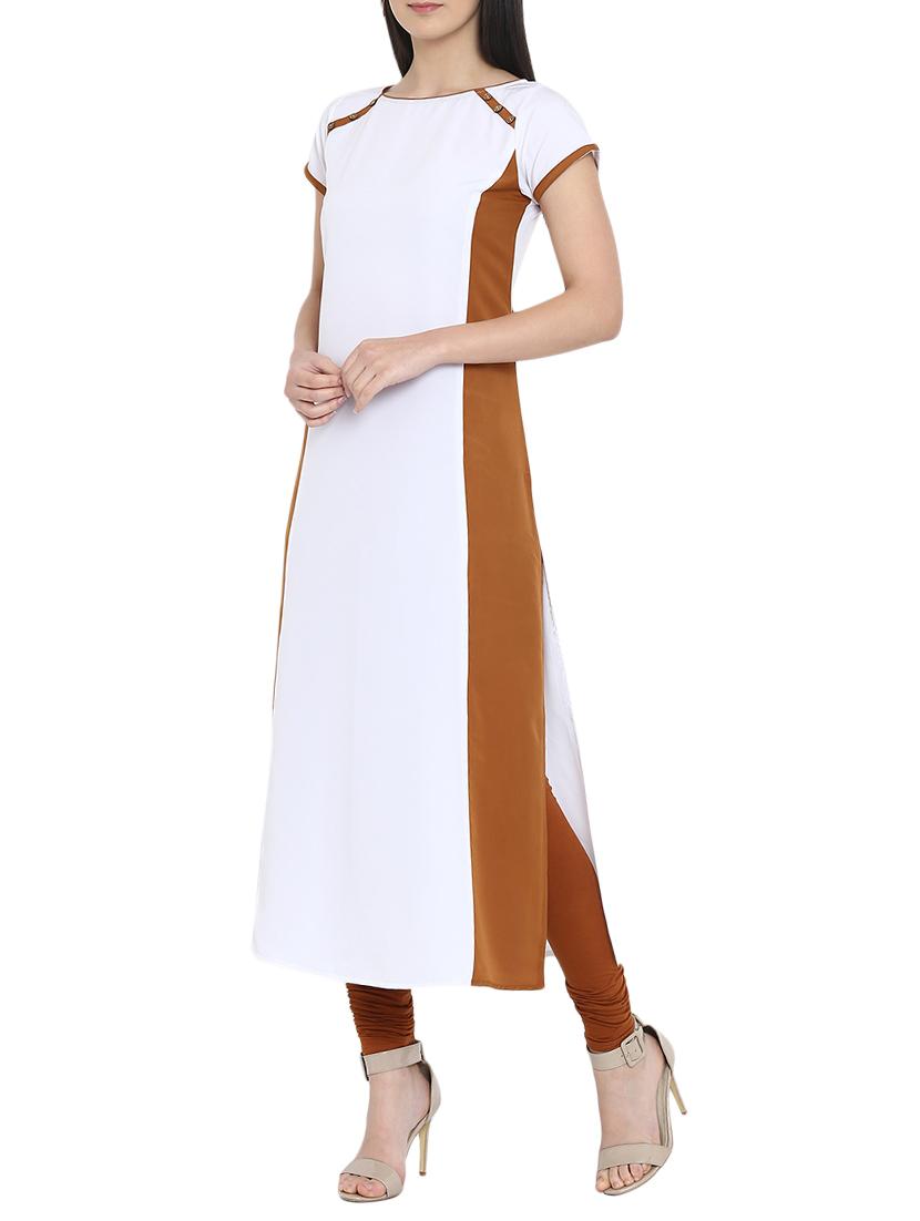 Color block straight kurta - 15727466 - Zoom Image - 2