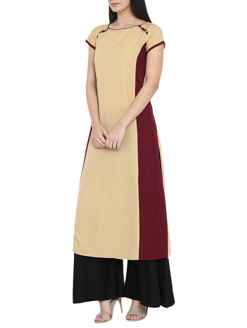 Color block straight kurta - 15727467 - Zoom Image - 2