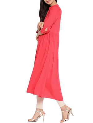 A-line piping solid kurta - 15727471 - Standard Image - 2