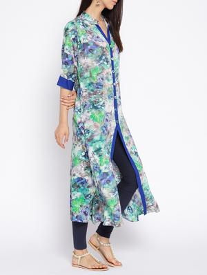 A-line floral printed kurta - 15727498 - Standard Image - 2