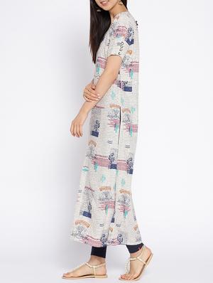 Printed straight kurta - 15727501 - Standard Image - 2