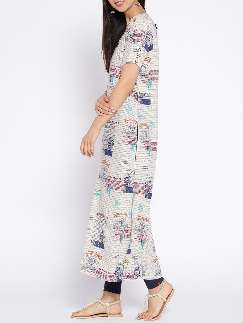 Printed straight kurta - 15727501 - Zoom Image - 2
