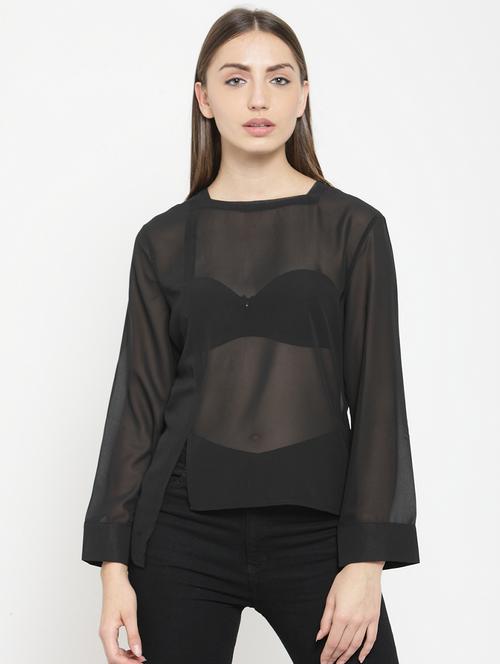asymmetric sheer top - 15727590 - Standard Image - 1