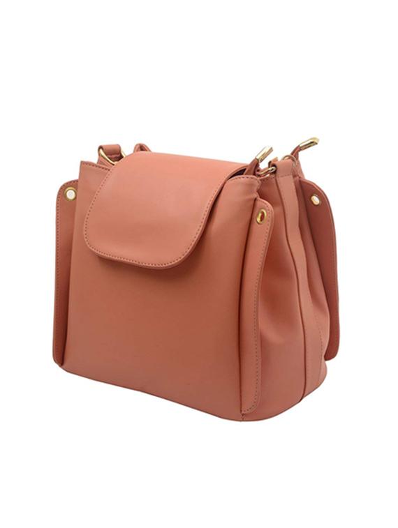 pink leatherette (pu) regular sling bag - 15727642 - Zoom Image - 5