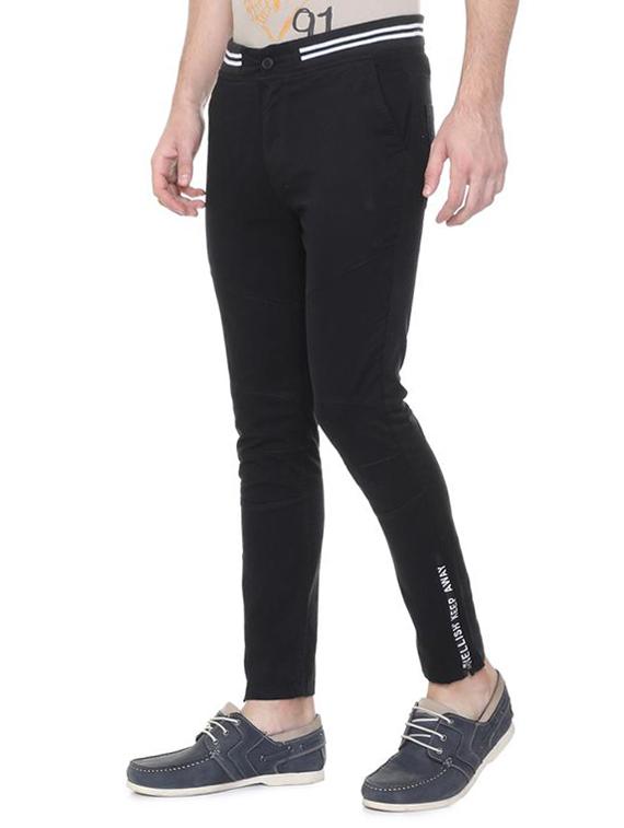 black cotton blend chinos - 15727664 - Zoom Image - 2