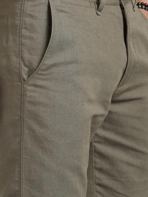 grey cotton blend chinos - 15727668 - Standard Image - 5
