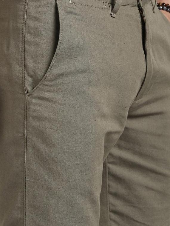 grey cotton blend chinos - 15727668 - Zoom Image - 5