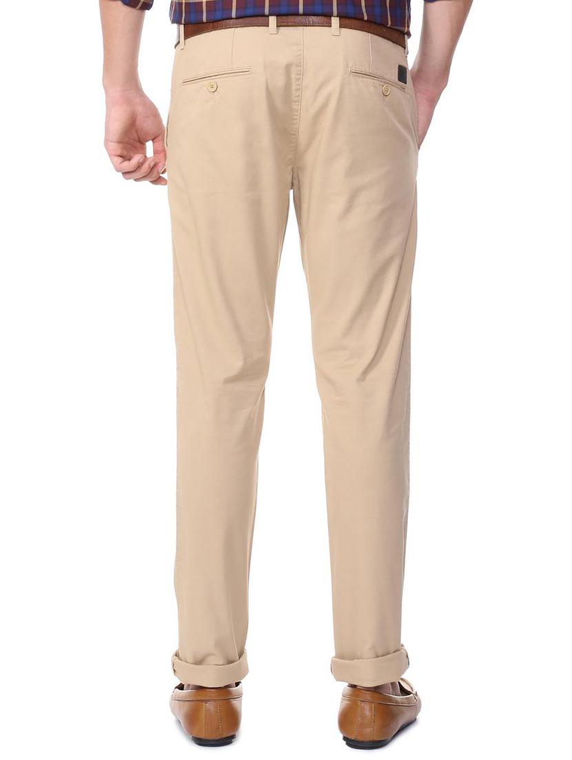 beige cotton blend chinos - 15727672 - Zoom Image - 2