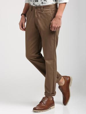 brown cotton blend chinos - 15727695 - Standard Image - 2