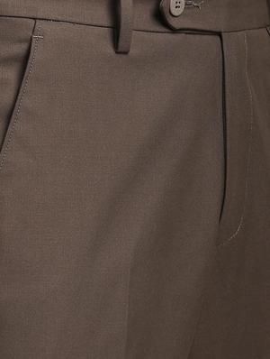 brown polyester blend flat front trousers formal - 15727697 - Standard Image - 5