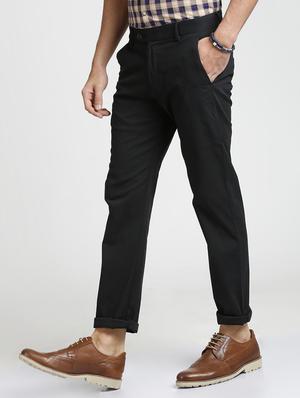 black cotton blend chinos - 15727701 - Standard Image - 2