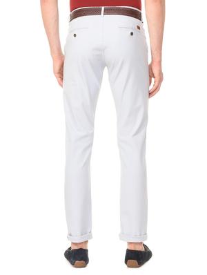white cotton blend chinos - 15727720 - Standard Image - 2