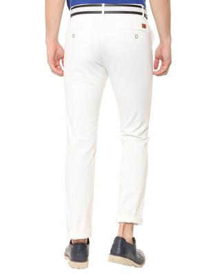 white cotton blend chinos - 15727727 - Standard Image - 2