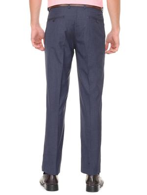 blue polyester blend flat front formal trouser - 15727737 - Standard Image - 2