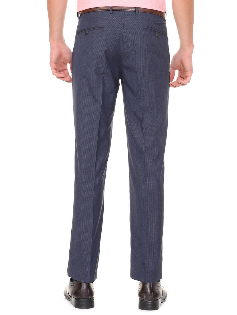 blue polyester blend flat front formal trouser - 15727737 - Zoom Image - 2