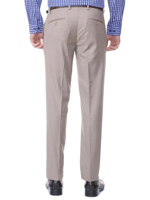beige polyester blend flat front formal trouser - 15727752 - Standard Image - 2