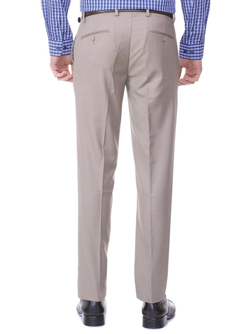 beige polyester blend flat front formal trouser - 15727752 - Zoom Image - 2