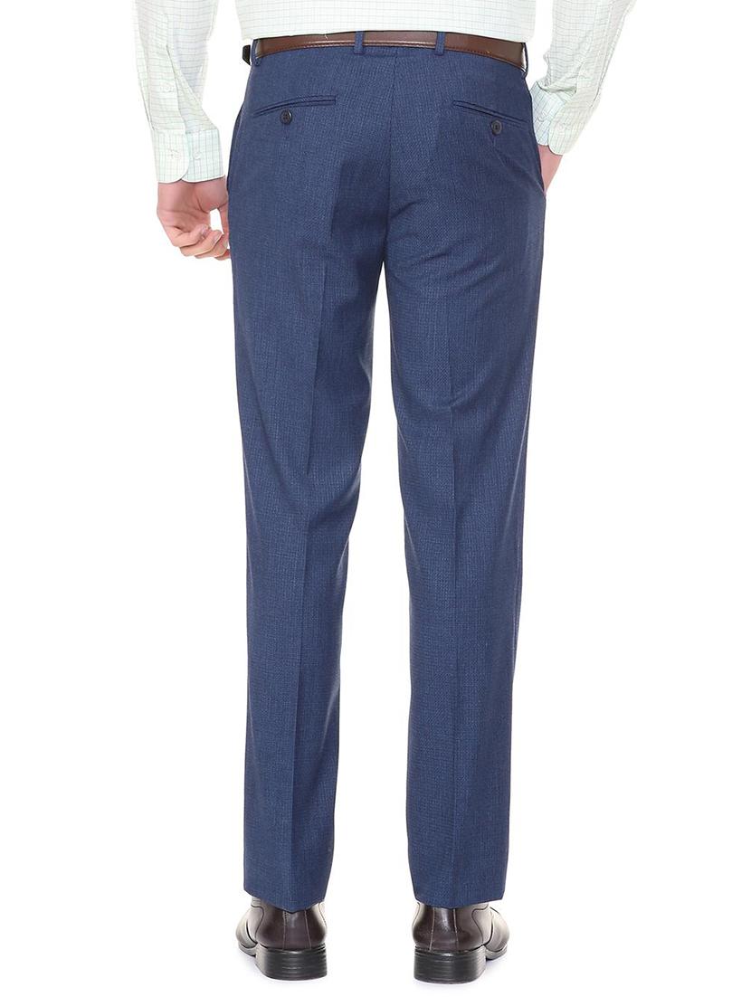 blue terry rayon flat front formal trouser - 15727772 - Zoom Image - 2