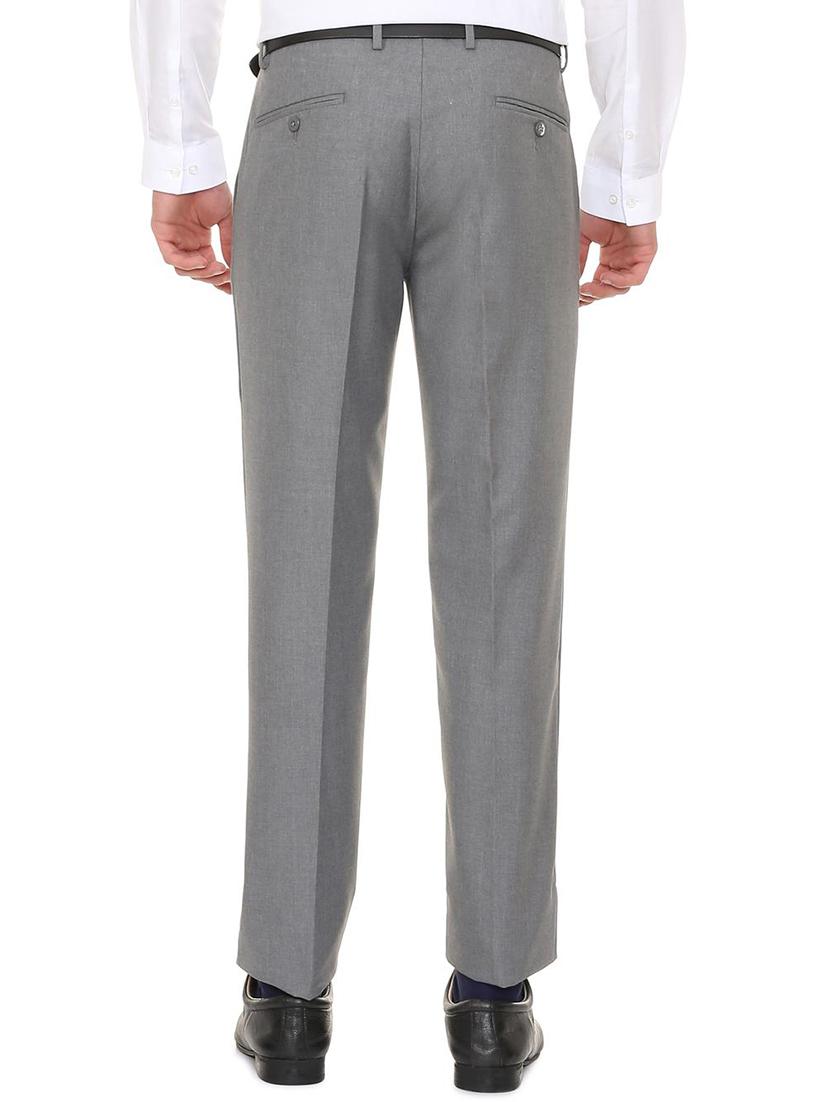 grey polyester blend flat front formal trouser - 15727773 - Zoom Image - 2