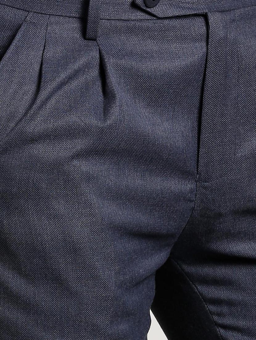 blue polyester blend pleated formal trouser - 15727785 - Zoom Image - 5