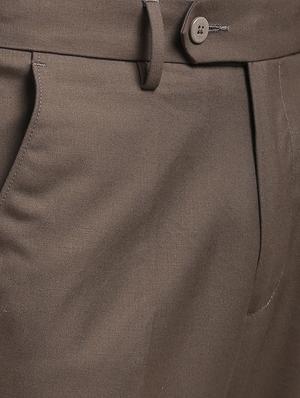 brown polyester blend flat front formal trouser - 15727786 - Standard Image - 5