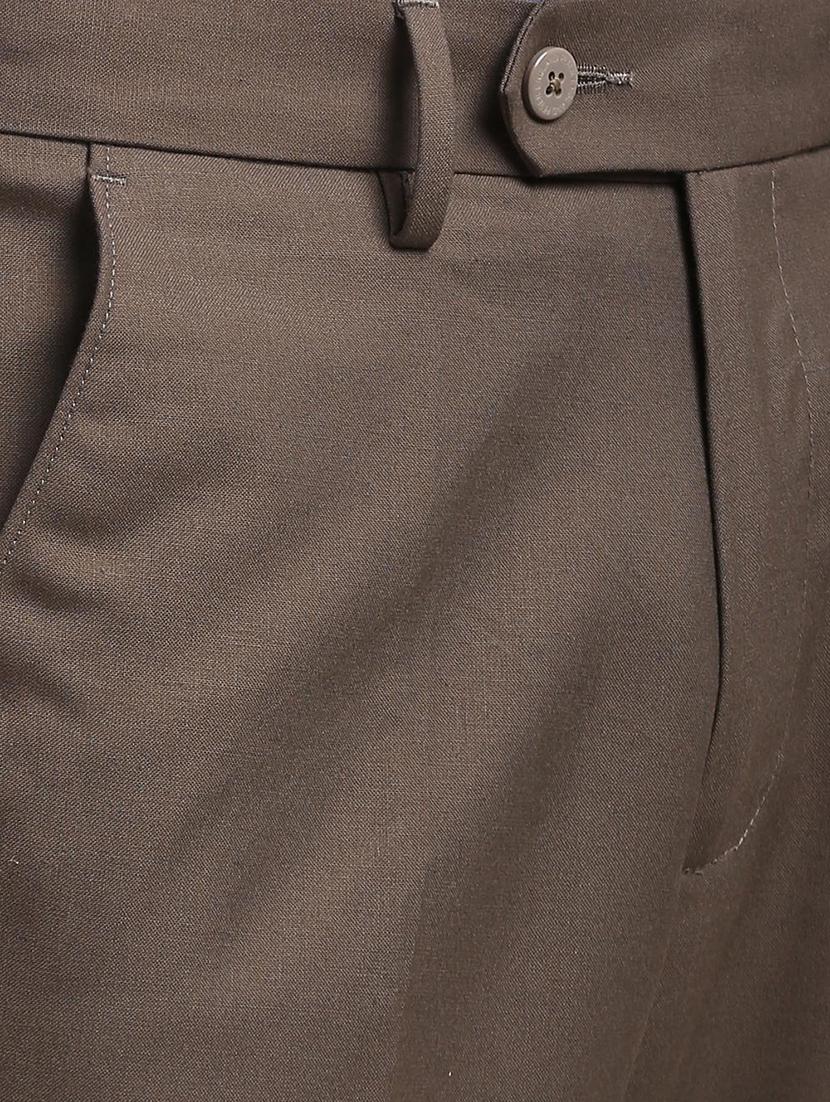 brown polyester blend flat front formal trouser - 15727786 - Zoom Image - 5