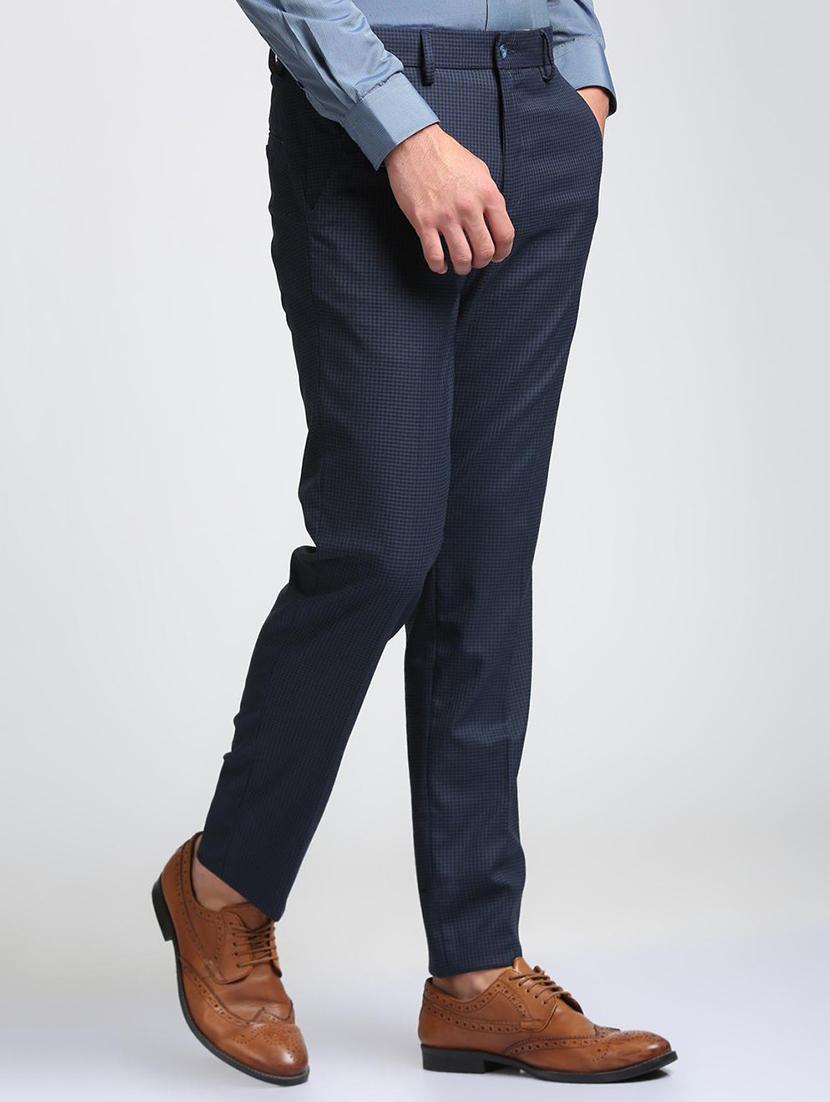 blue polyester blend flat front formal trouser - 15727791 - Zoom Image - 2