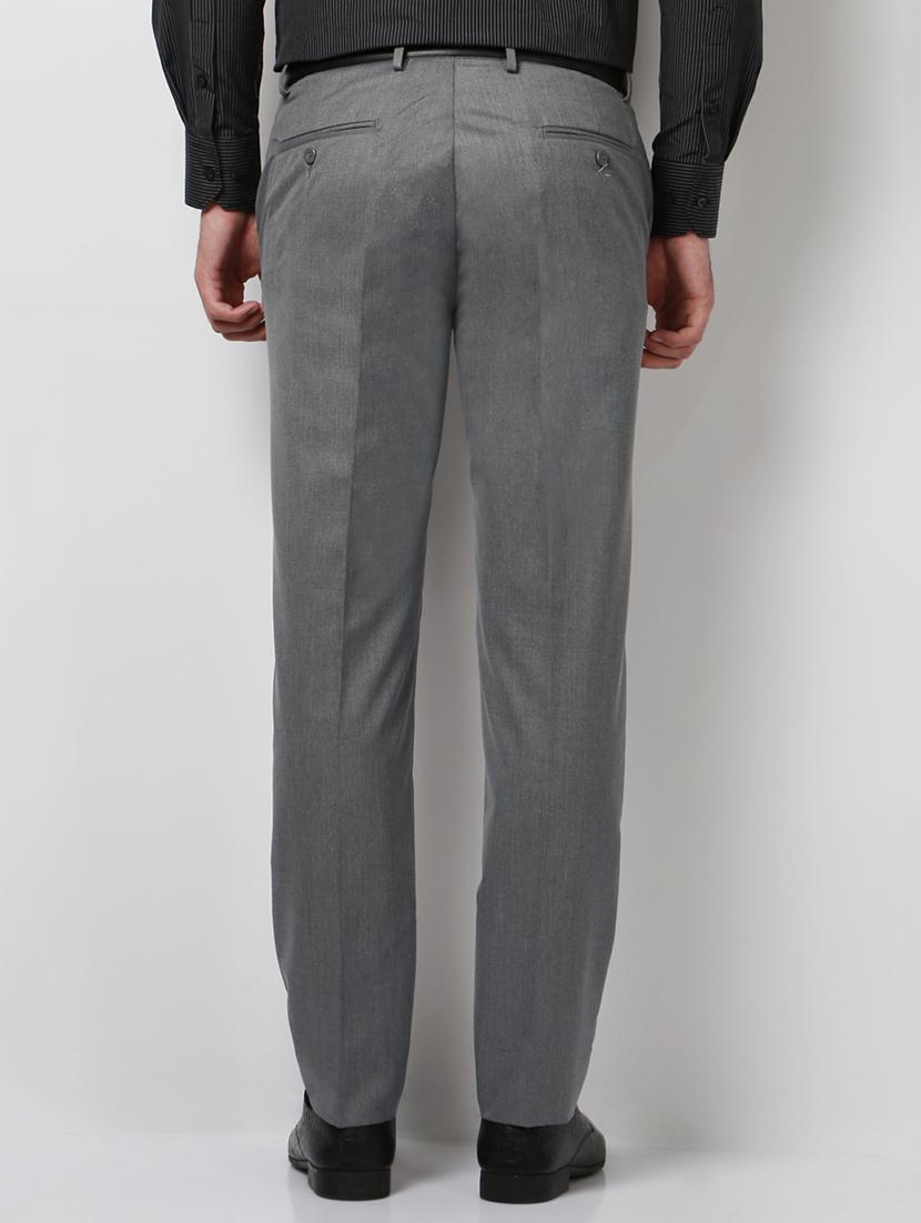 grey polyester blend flat front formal trouser - 15727793 - Zoom Image - 2