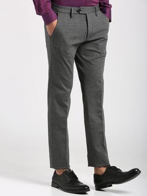 grey polyester blend pleated formal trouser - 15727810 - Standard Image - 2