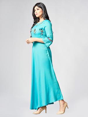 Embroidered A-line dress - 15727817 - Standard Image - 2