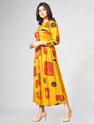 A-line printed dress - 15727818 - Standard Image - 2