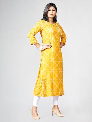 Printed a-line kurta - 15727821 - Standard Image - 2