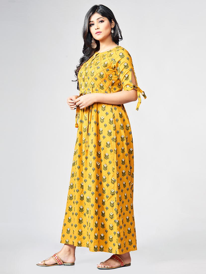 Printed a-line ethnic dress - 15727824 - Zoom Image - 2