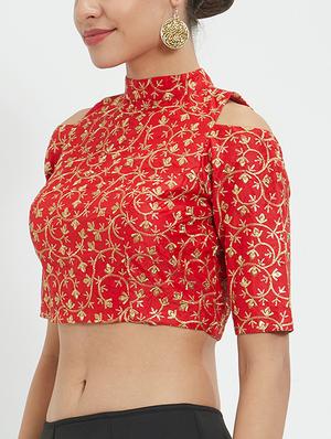 Embroidered cold shoulder blouse - 15727851 - Standard Image - 2