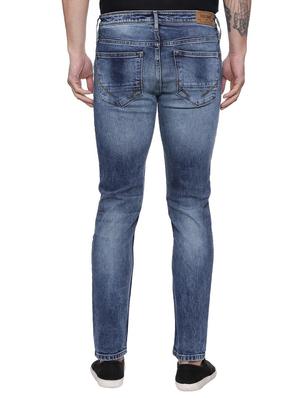 blue cotton blend washed jeans - 15728244 - Standard Image - 2