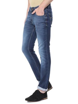 blue cotton blend washed jeans - 15728249 - Standard Image - 2