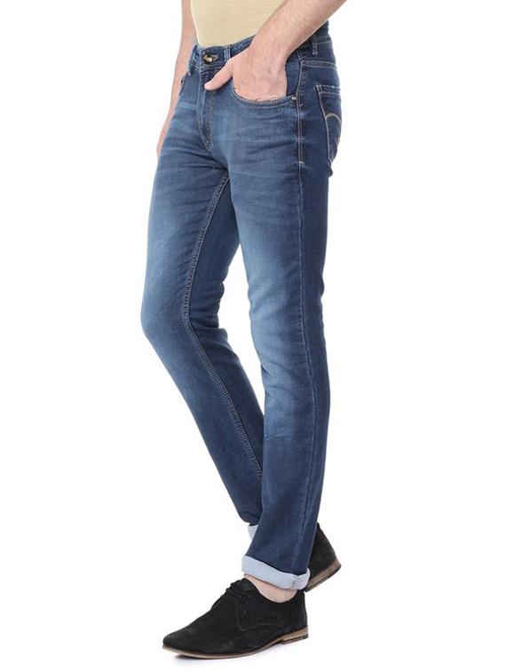 blue cotton blend washed jeans - 15728249 - Zoom Image - 2
