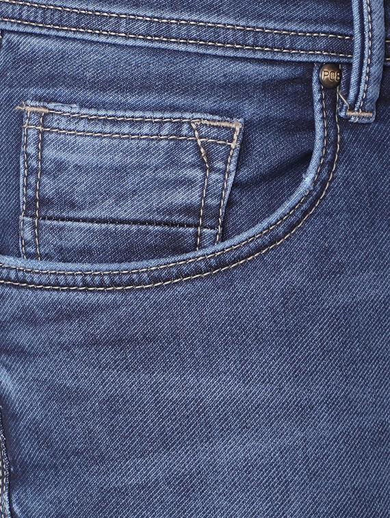 blue cotton blend washed jeans - 15728249 - Zoom Image - 5