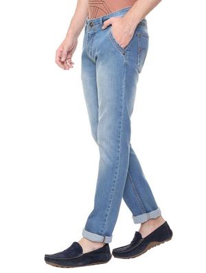 blue cotton blend washed jeans - 15728260 - Standard Image - 2