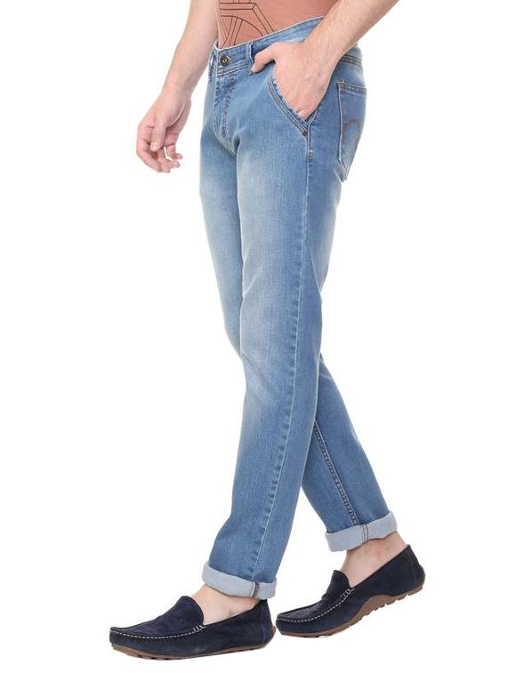 blue cotton blend washed jeans - 15728260 - Zoom Image - 2