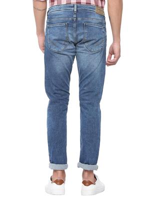 blue cotton blend washed jeans - 15728273 - Standard Image - 2