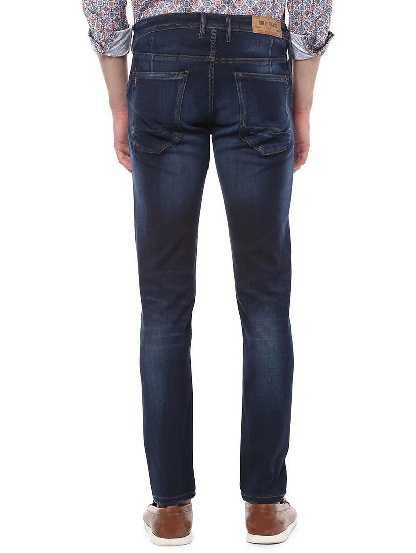 blue cotton blend washed jeans - 15728277 - Zoom Image - 2