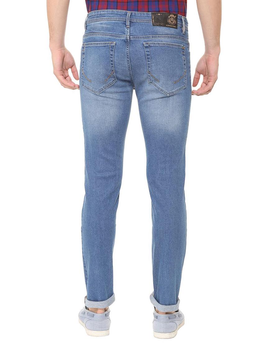 blue cotton blend washed jeans - 15728288 - Zoom Image - 2