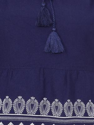 tassel tie up bell sleeved top - 15728391 - Standard Image - 5
