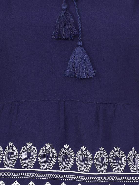 tassel tie up bell sleeved top - 15728391 - Zoom Image - 5