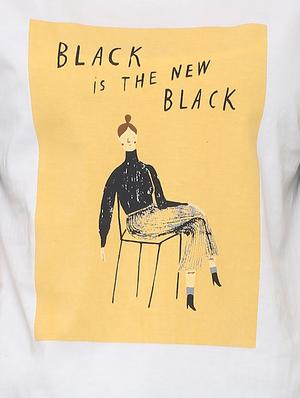 contrast paneled graphic print tee - 15728402 - Standard Image - 5