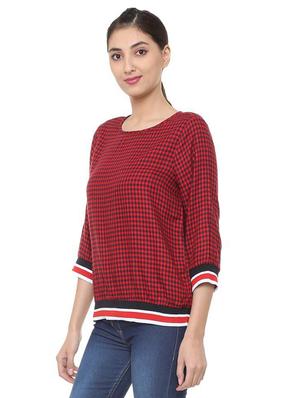 button detail checkered top - 15728403 - Standard Image - 2
